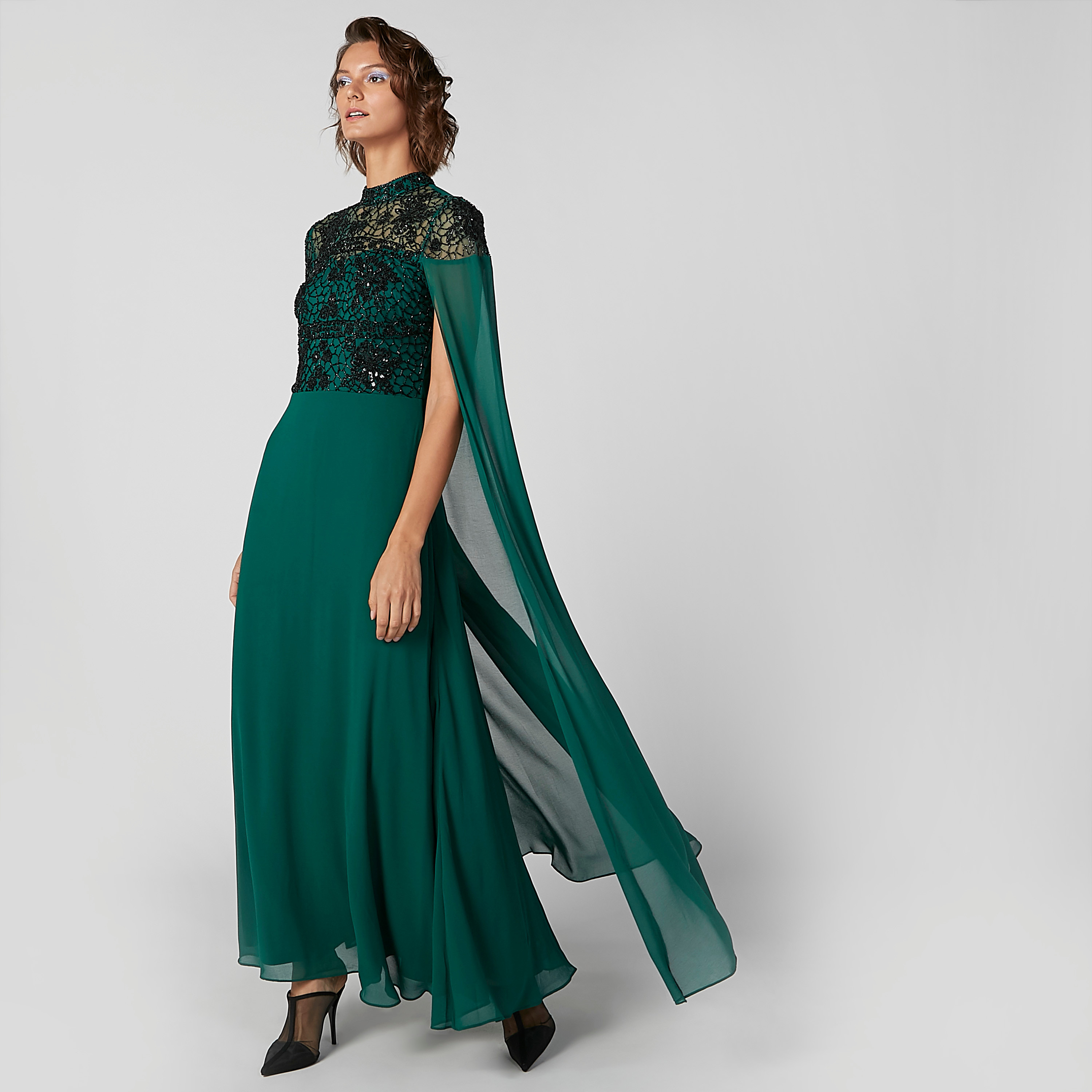 Women's Bridesmaid Chiffon Cape Maxi Dress | Boohoo UK