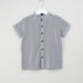 Iconic Striped Shirt with Mandarin Collar and Short Sleeves-Shirts-thumbnail-0