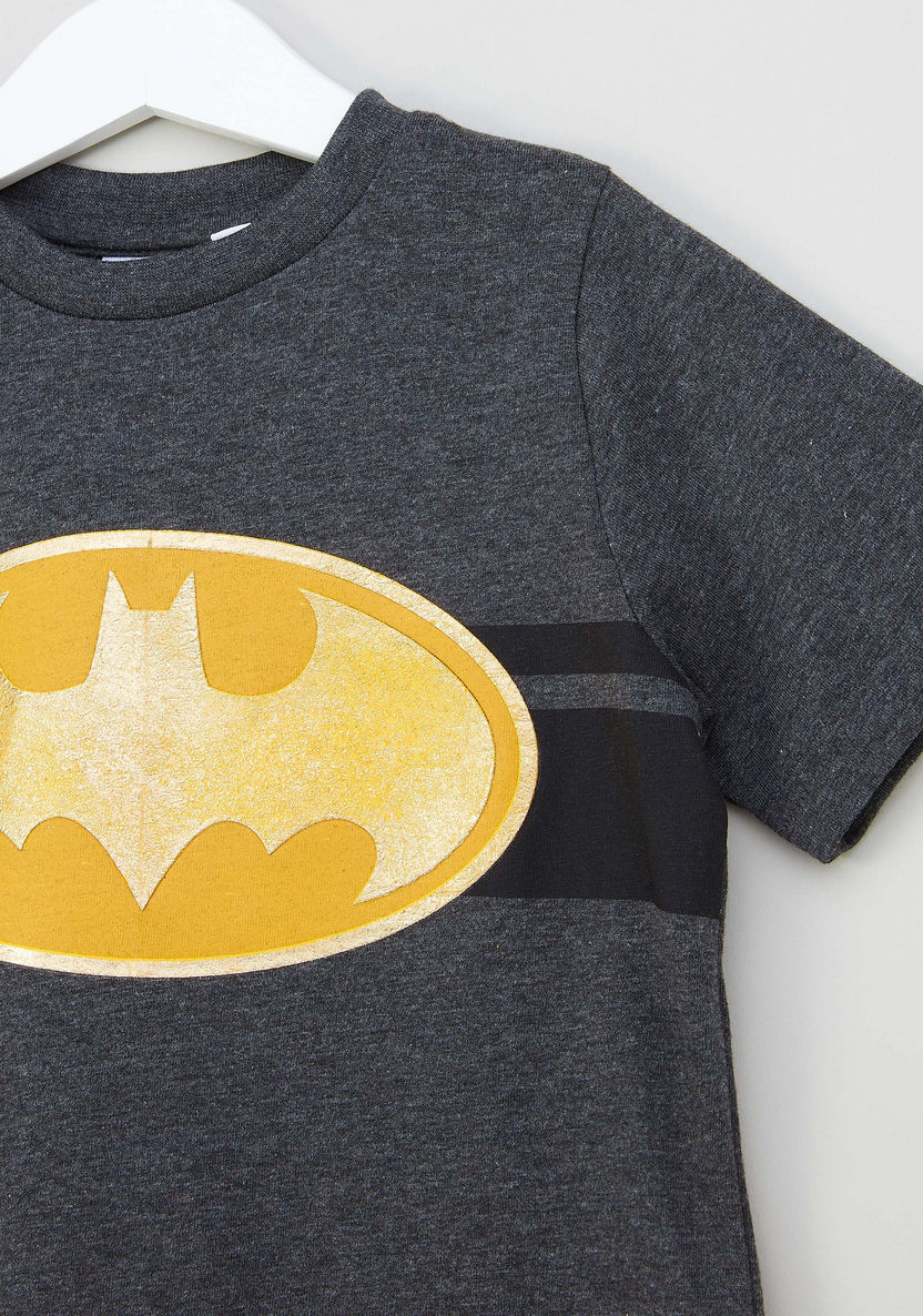 Iconic Batman Printed T-shirt with Round Neck and Short Sleeves-T Shirts-image-1