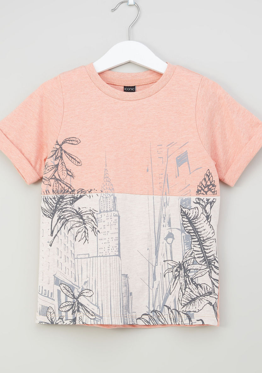 Iconic Printed T-shirt with Round Neck and Short Sleeves-T Shirts-image-0