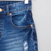 Iconic Distressed Denim Shorts with Pocket Detail-Pants-thumbnail-1