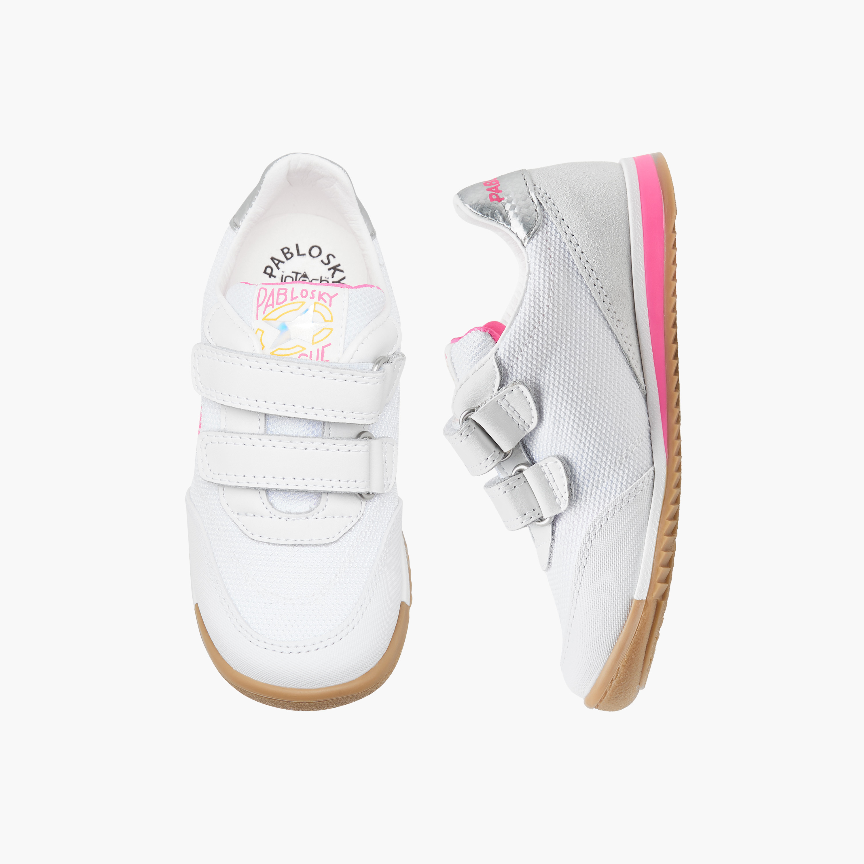Pablosky Girls Logo Detail Hook & Loop Walking Shoes-girls-shoes-sneakers-image-1