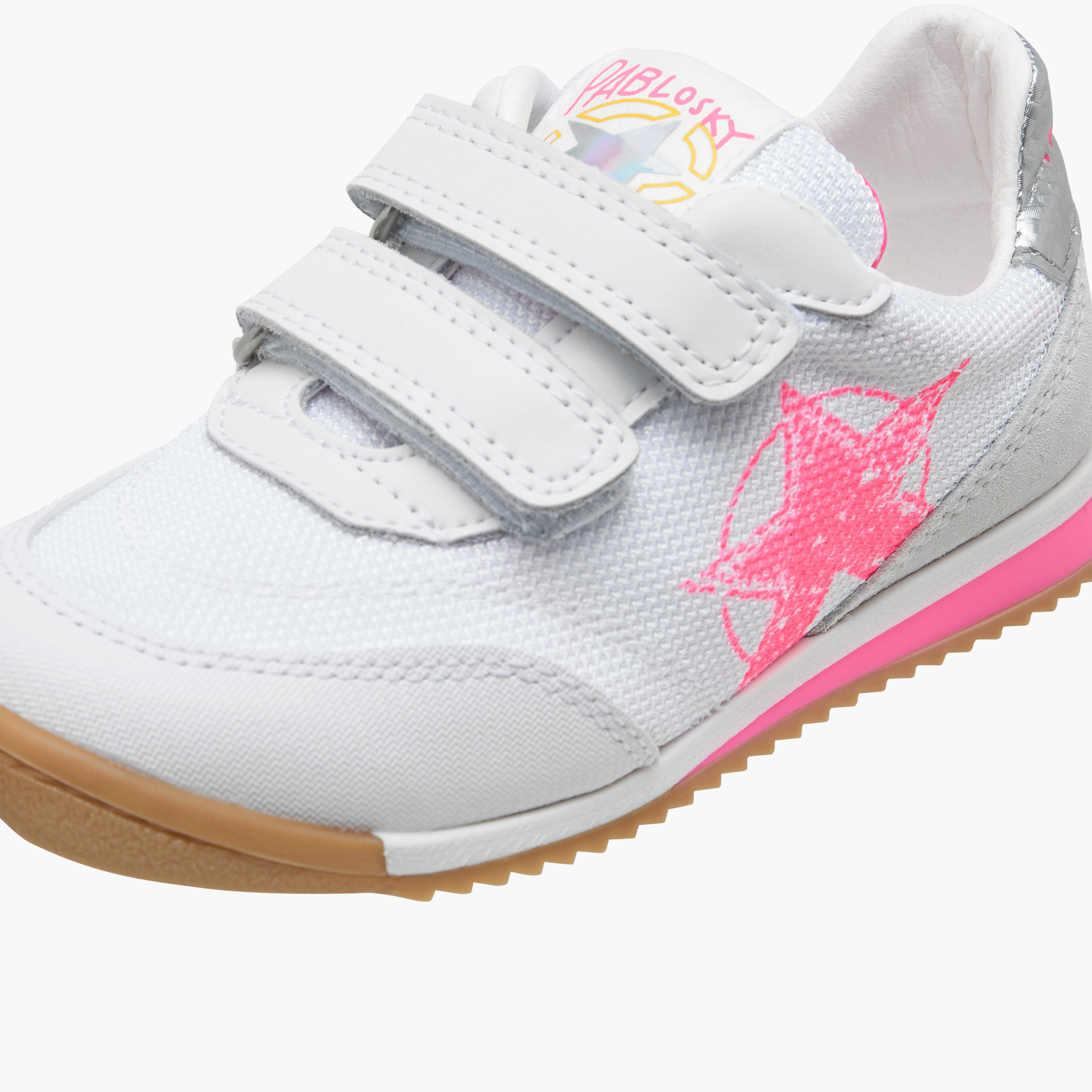Pablosky Girls Logo Detail Hook & Loop Walking Shoes-girls-shoes-sneakers-image-4