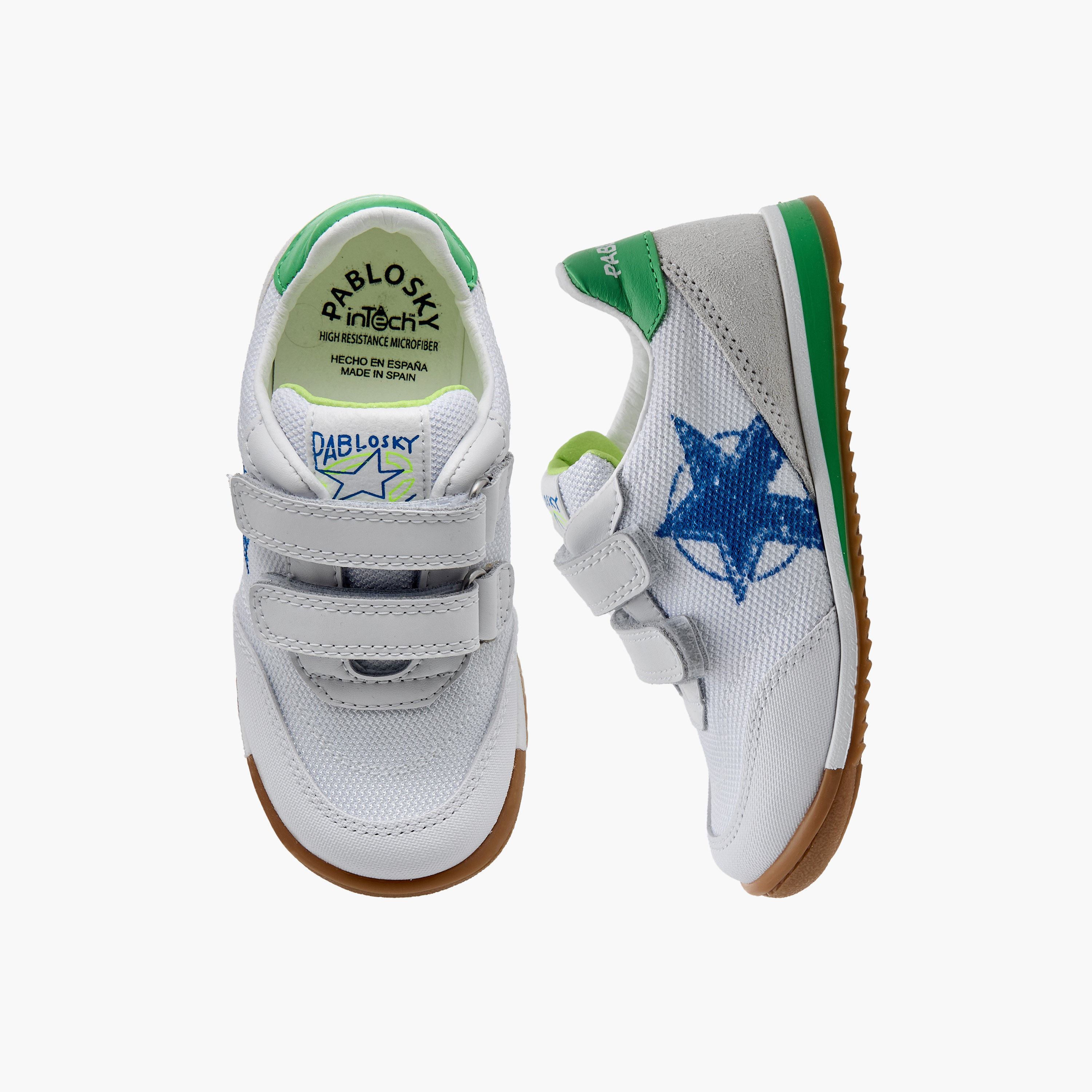 Pablosky Kids' Star Print Sneakers with Hook and Loop Closure-boys-shoes-sneakers-image-1