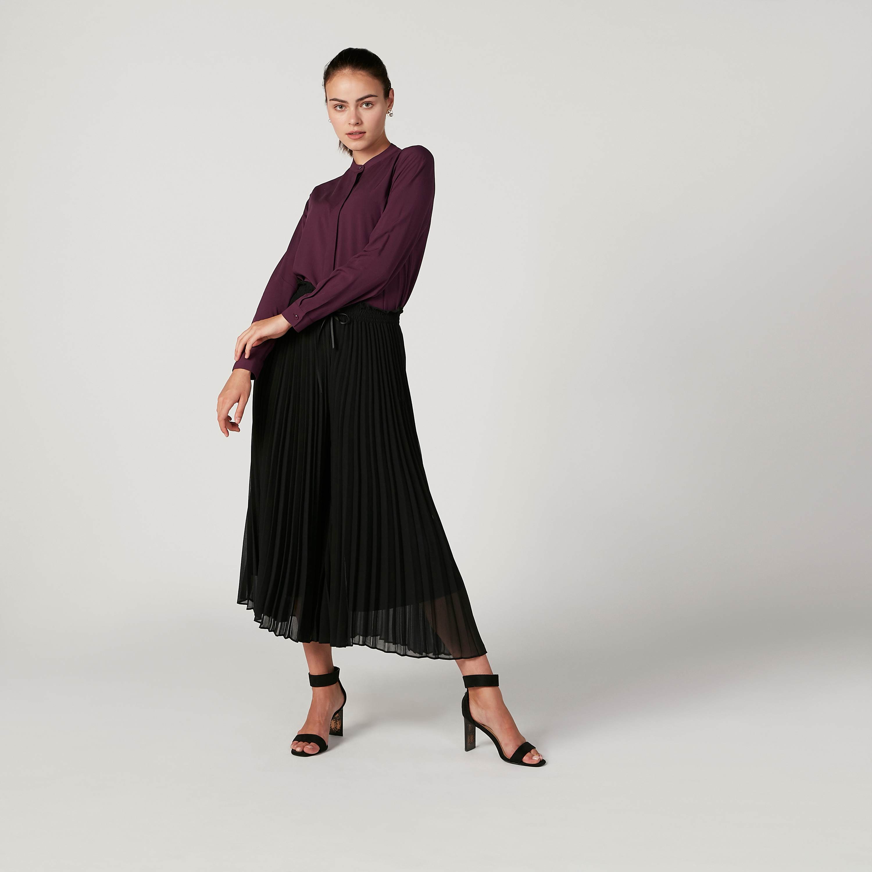 Iconic Plain Top with Mandarin Collar and Long Sleeves-women-clothing-shirtsandblouses-blouses-image-6