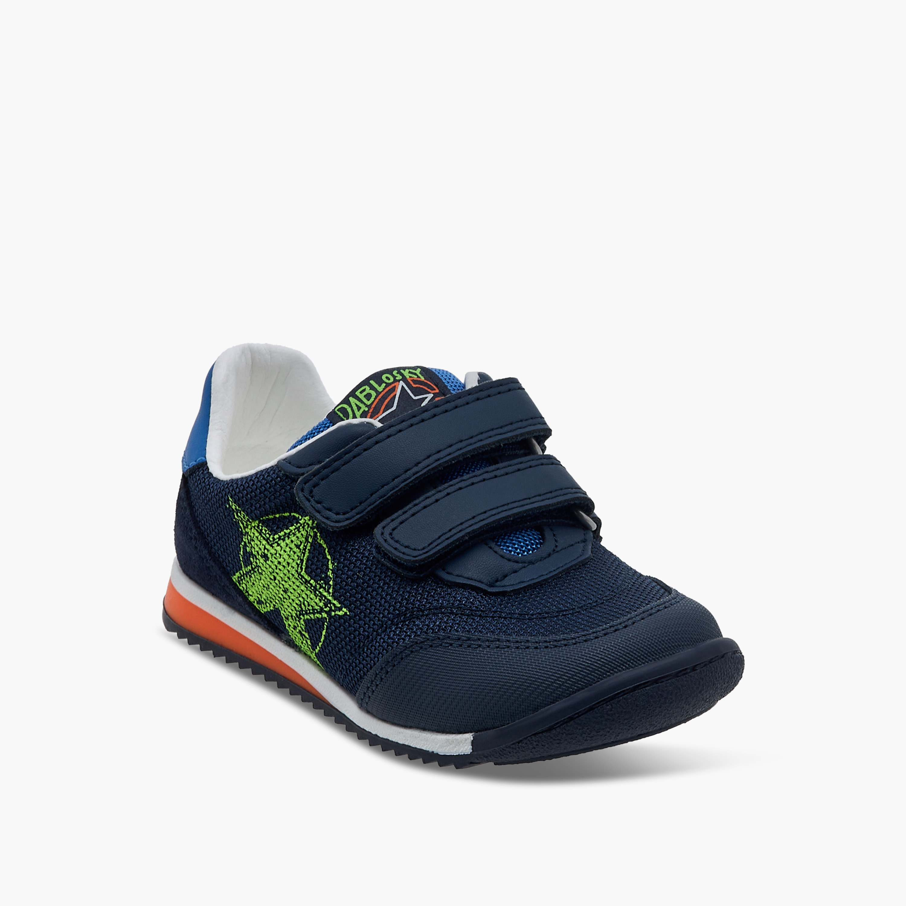 Pablosky Boys' Star Print Sneakers with Hook and Loop Closure-boys-shoes-sneakers-image-2
