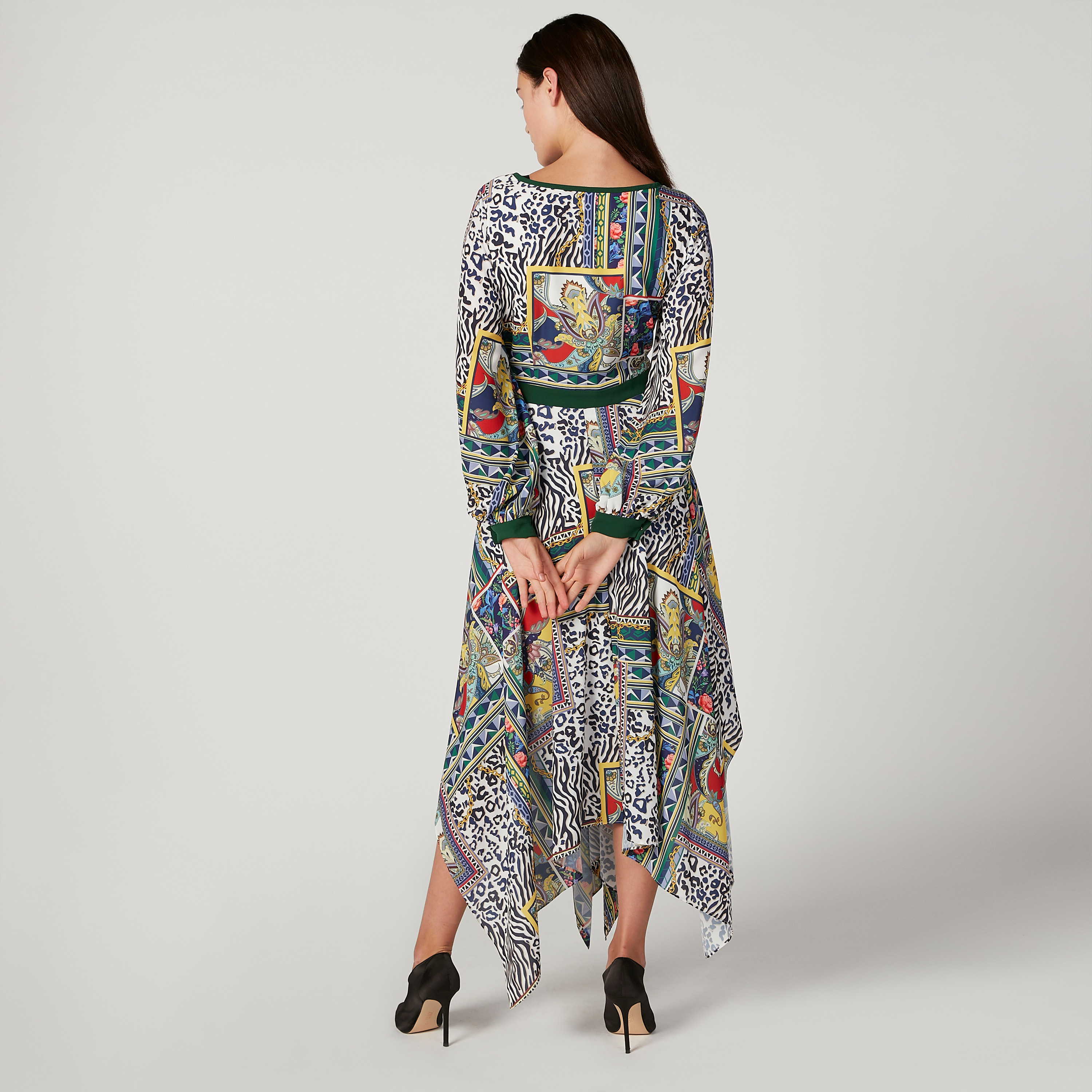 Iconic Printed Maxi Dress with Long Sleeves and Asymmetric Hem-women-clothing-dresses-image-4