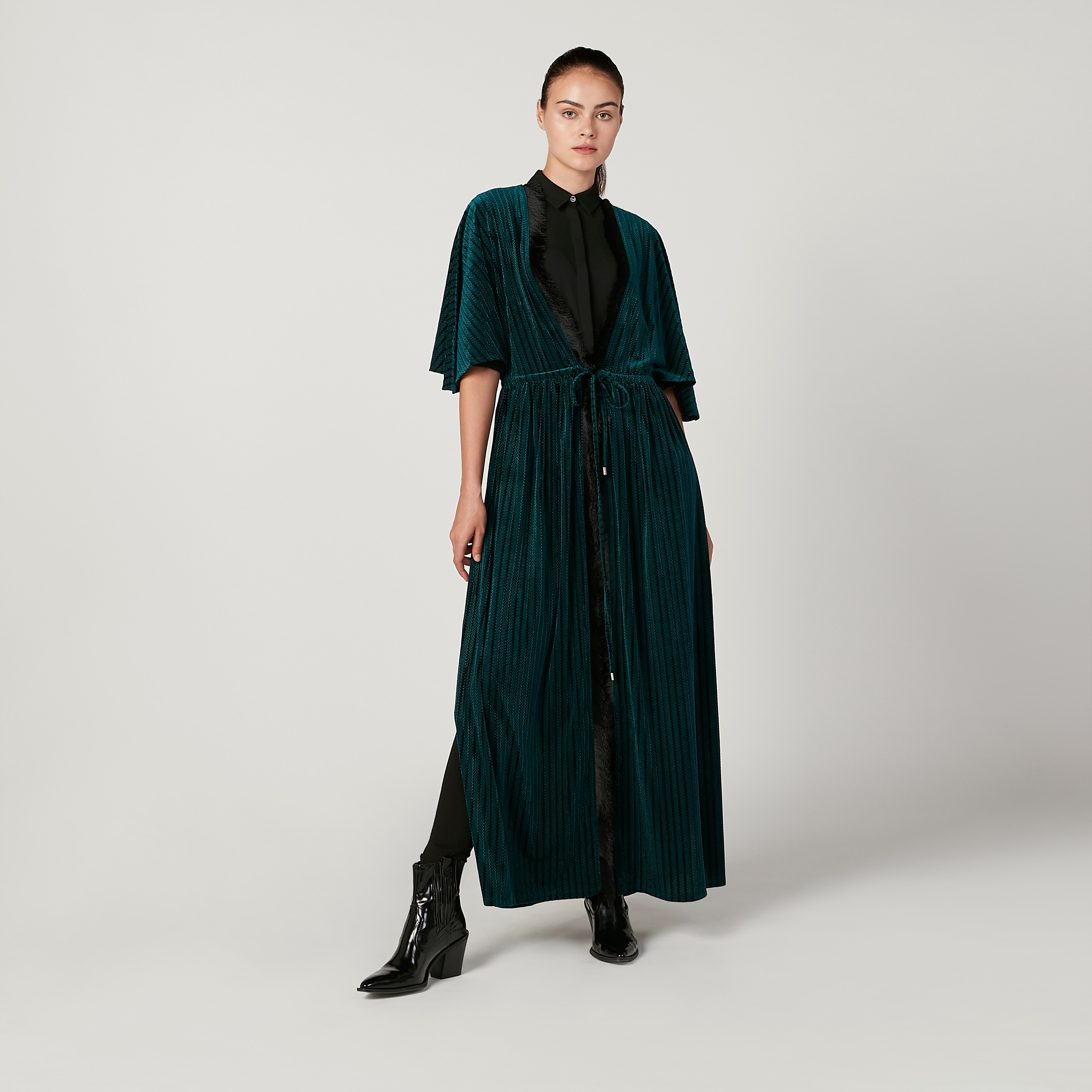 Iconic Textured Shurg with Flared Sleeves and Tie Ups-women-winterwear-cardigansandjumpers-jumpers-image-2