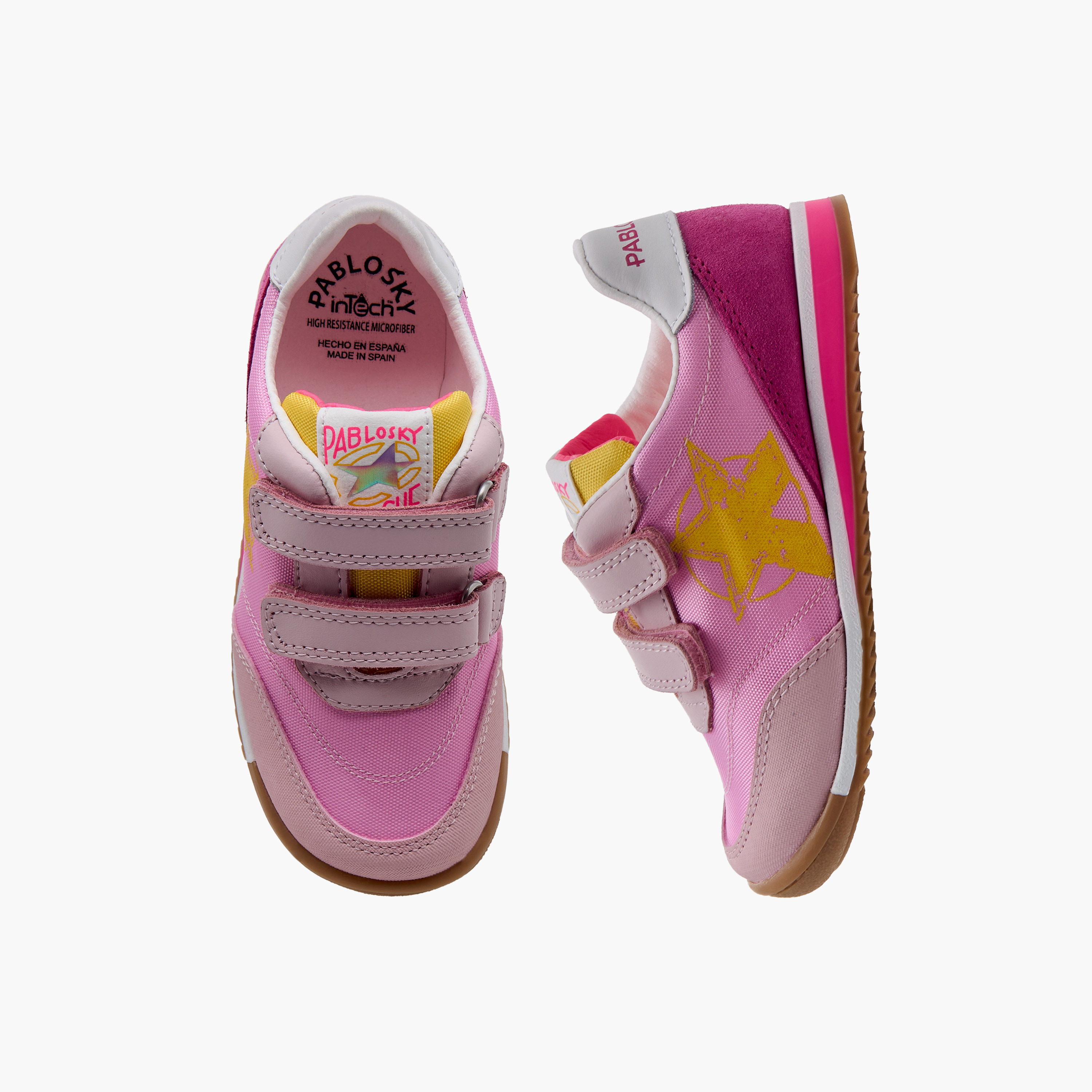 Pablosky Girls' Colourblock Sneakers with Hook and Loop Closure-girls-shoes-sneakers-image-1