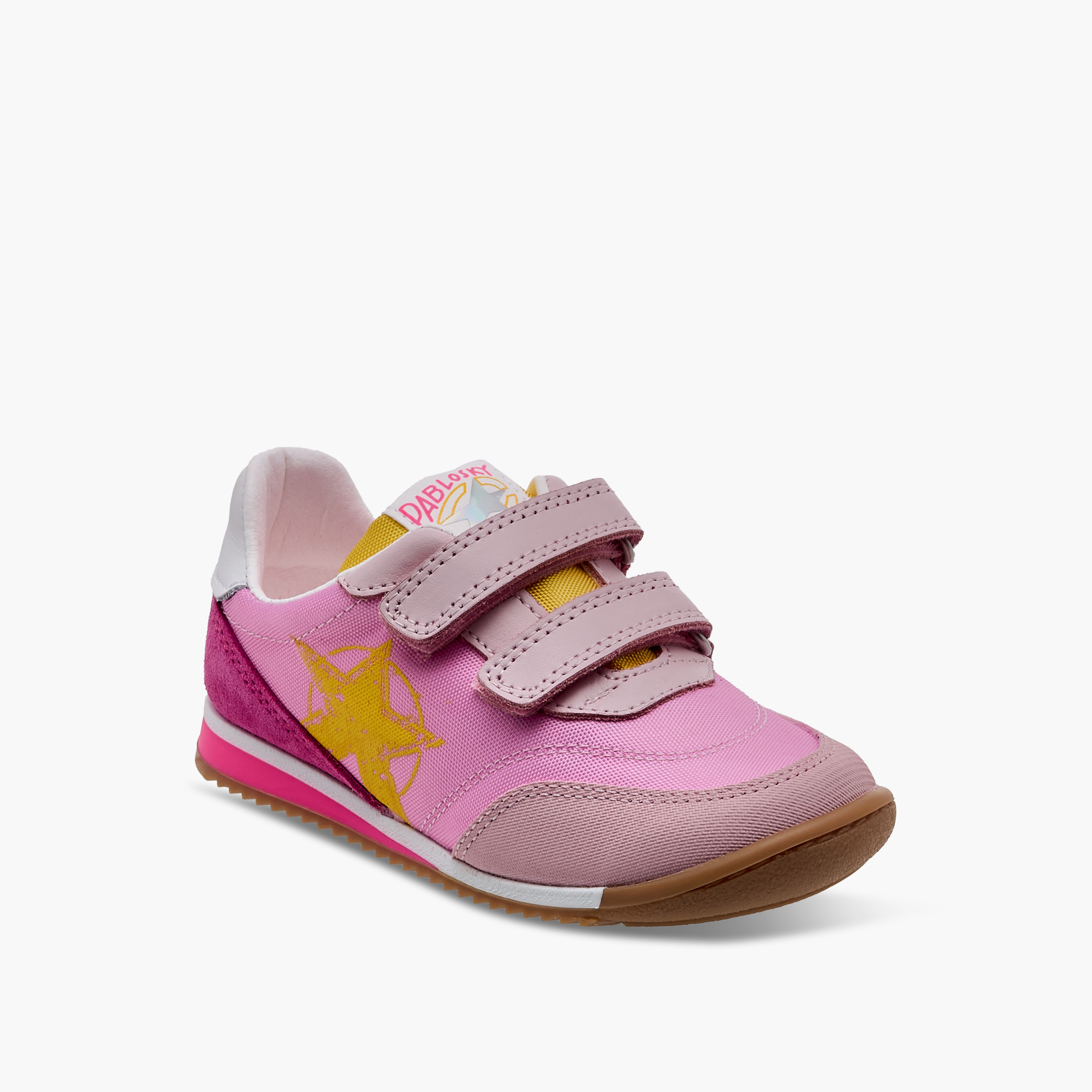 Pablosky Girls' Colourblock Sneakers with Hook and Loop Closure-girls-shoes-sneakers-image-2