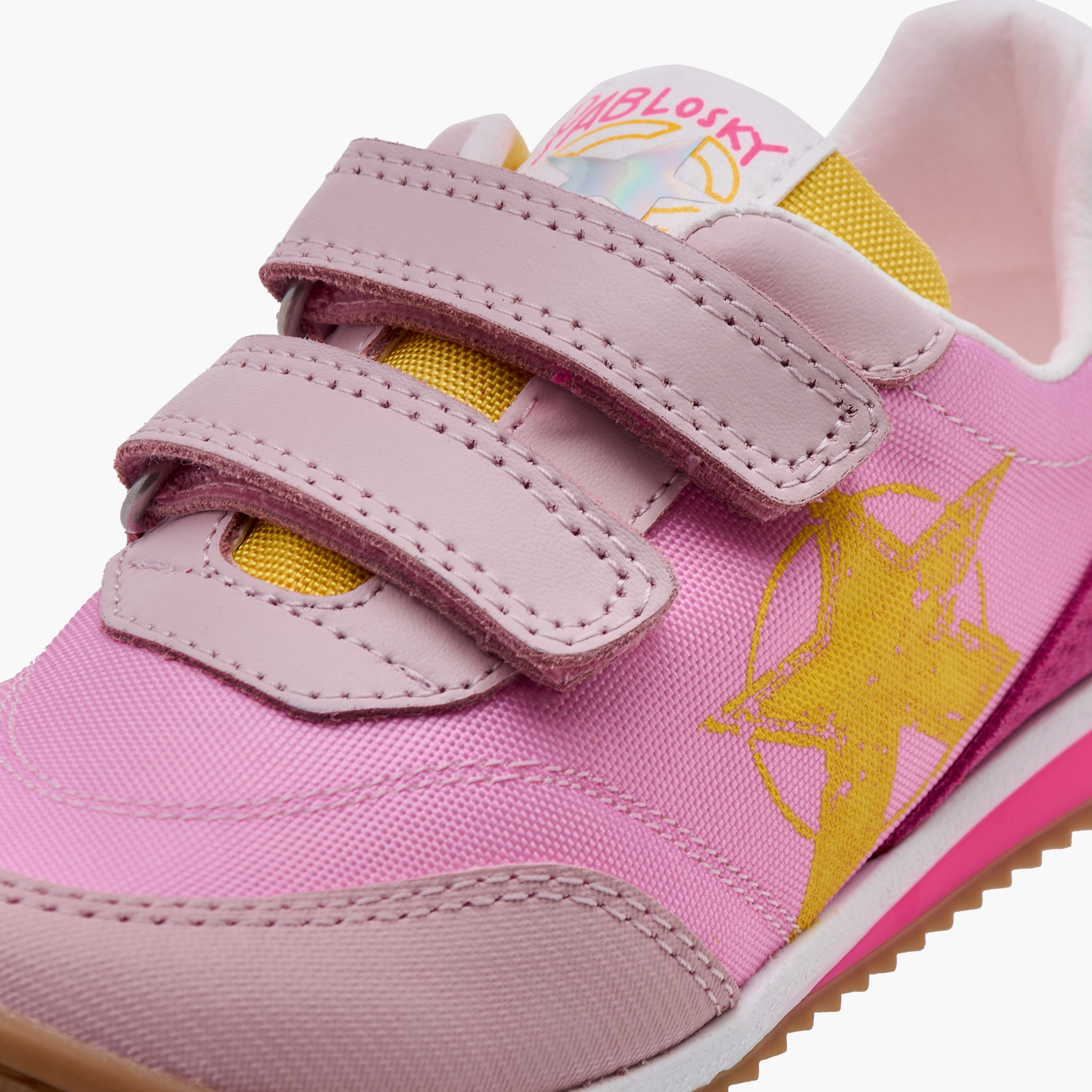 Pablosky Girls' Colourblock Sneakers with Hook and Loop Closure-girls-shoes-sneakers-image-4