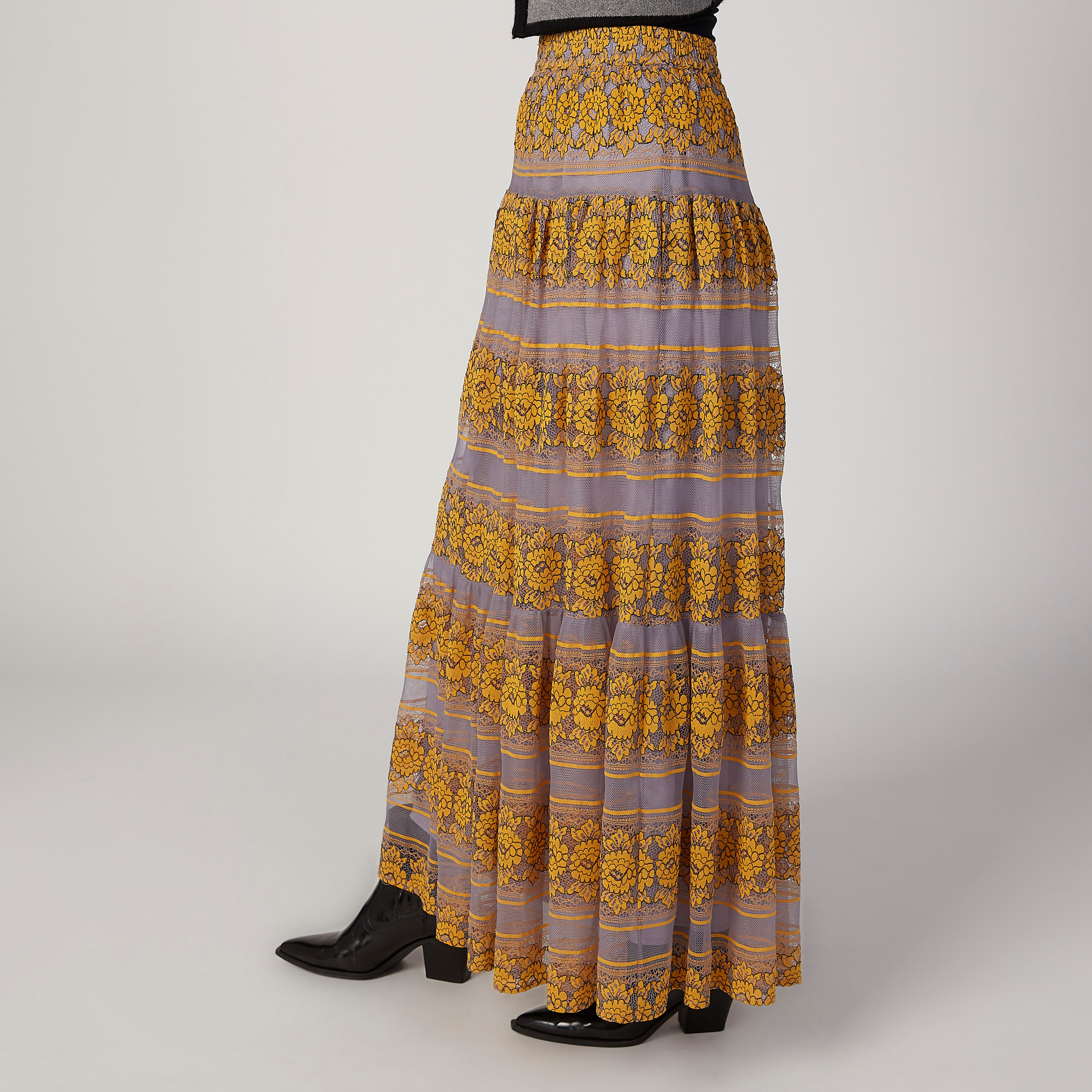 Iconic Floral Printed Maxi A-line Skirt with Elasticised Waistband-women-clothing-skirts-image-1