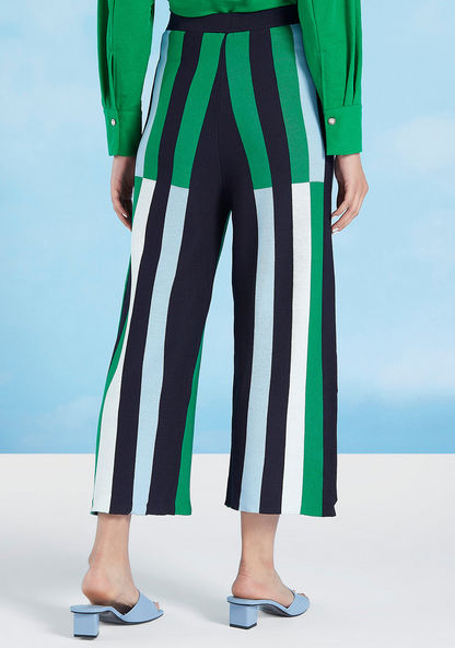 Iconic Wide Fit Striped High Waist Culottes with Elasticised Waistband