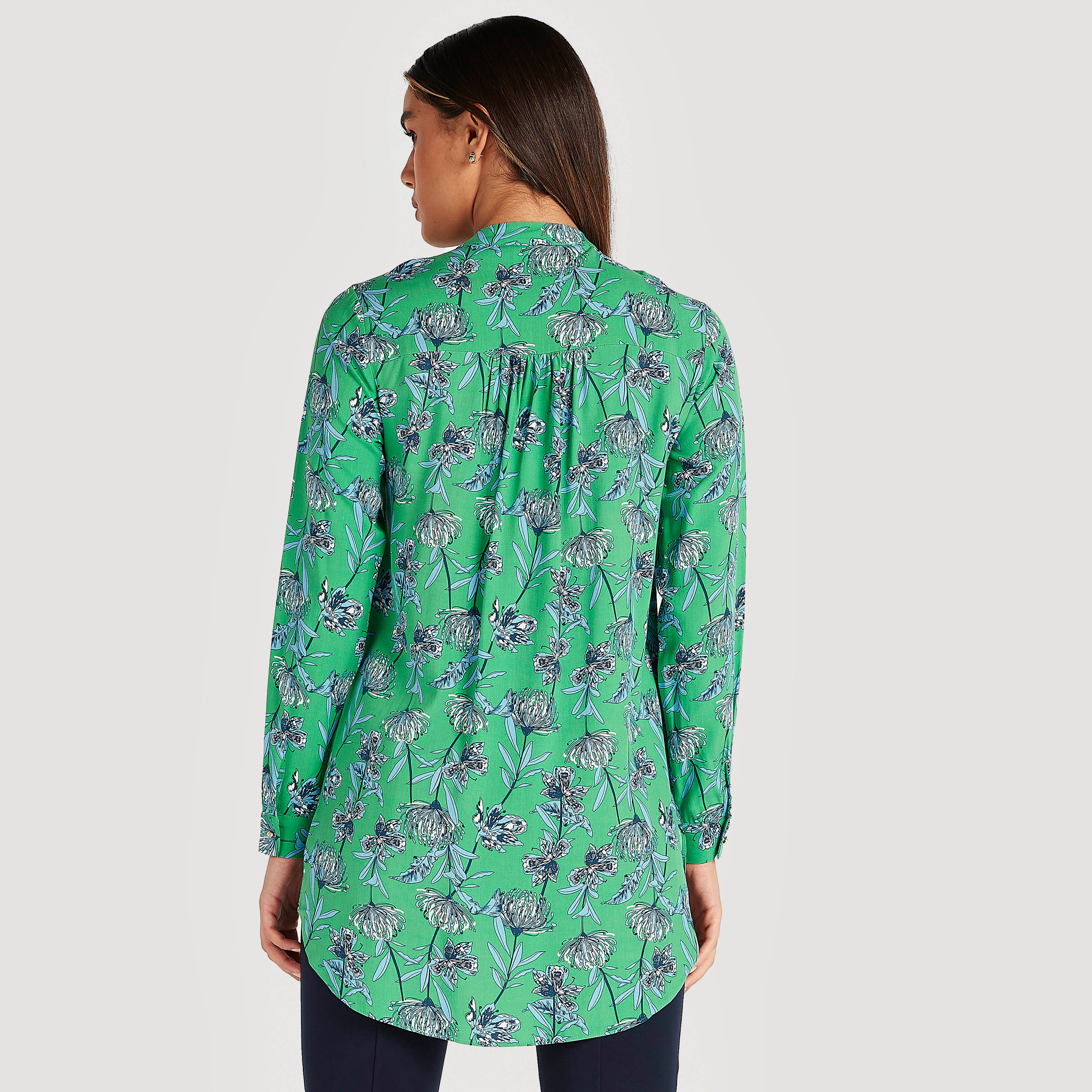 Iconic Floral Print Longline Top with Long Sleeves-women-clothing-shirtsandblouses-blouses-image-4