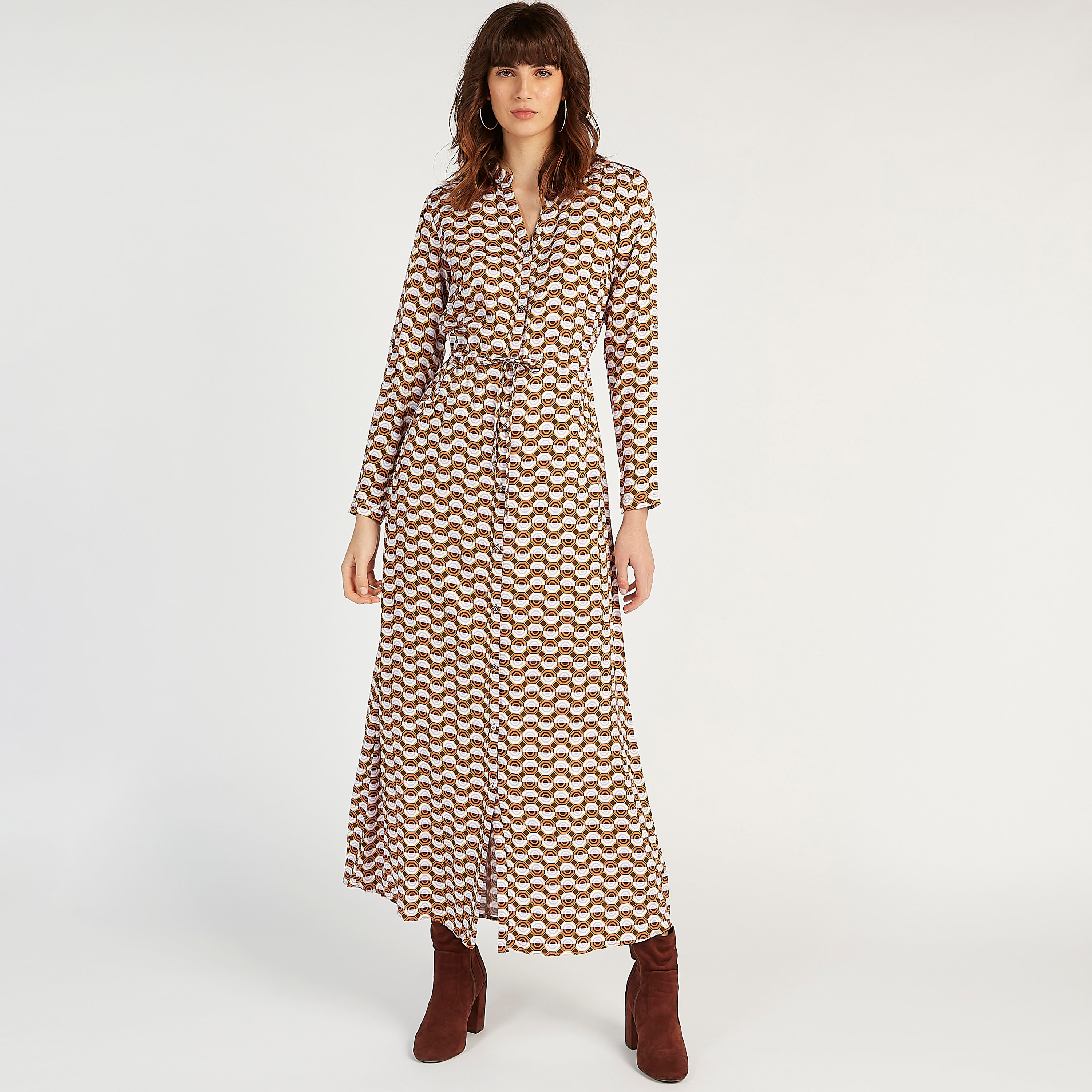 Maxi long sleeve shirt dress best sale