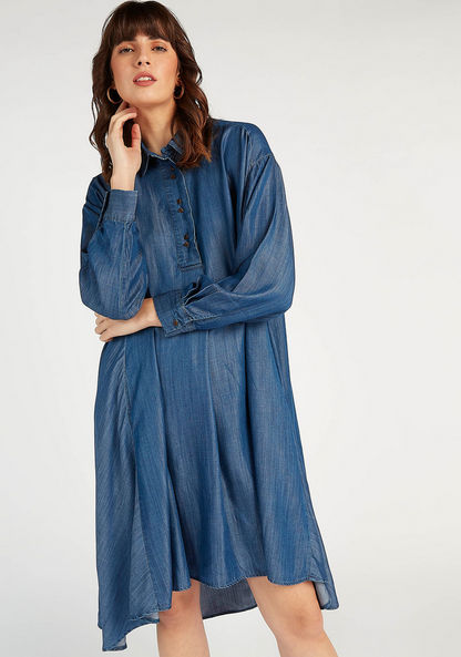 Iconic Oversized Tunic with Collar and Long Sleeves
