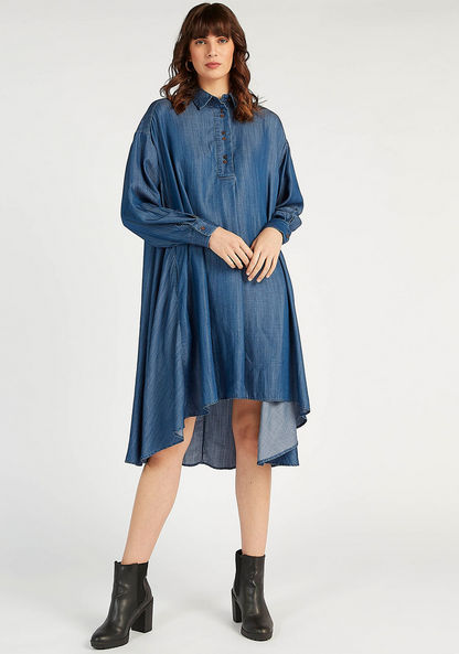 Iconic Oversized Tunic with Collar and Long Sleeves