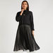 Iconic Pleated Midi A-line Dress with Long Sleeves-Dresses-thumbnailMobile-0