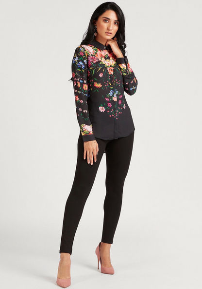 Iconic Floral Print Shirt with Long Sleeves