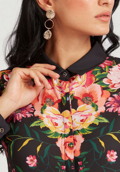 Iconic Floral Print Shirt with Long Sleeves