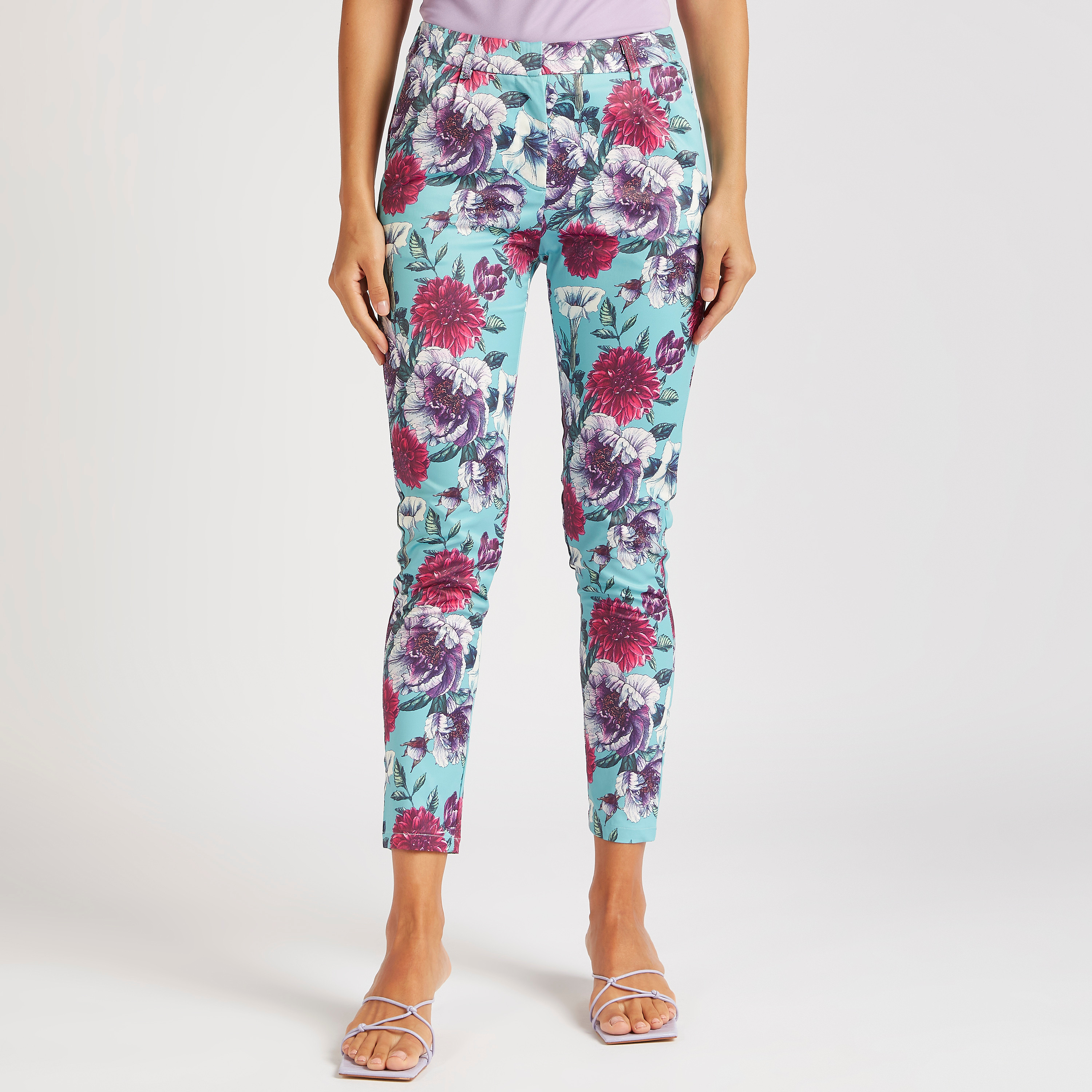 Floral Print High-Rise Pants with Semi-Elasticated Waist-women-clothing-trousers-image-5