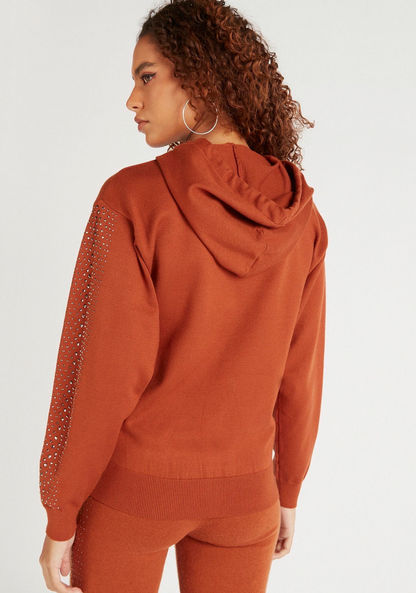Iconic Embellished Sweatshirt with Hood and Long Sleeves-Hoodies-image-3