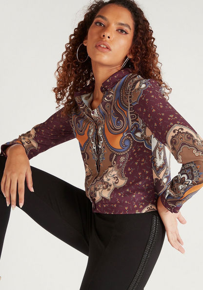 Iconic Printed Shirt with Long Sleeves and Button Closure