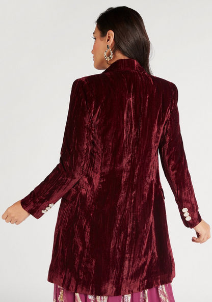 Iconic Textured Longline Jacket with Long Sleeves