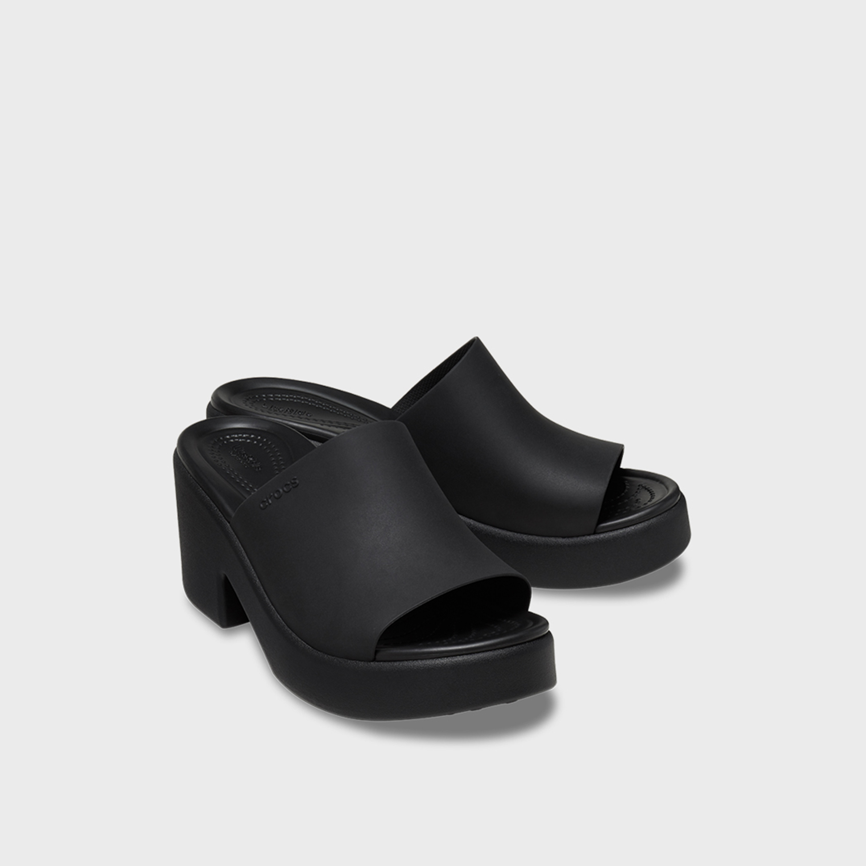 Crocs Women's Slip On Brooklyn Slide Block Heels | 209408-060-women-shoes-heels-image-1