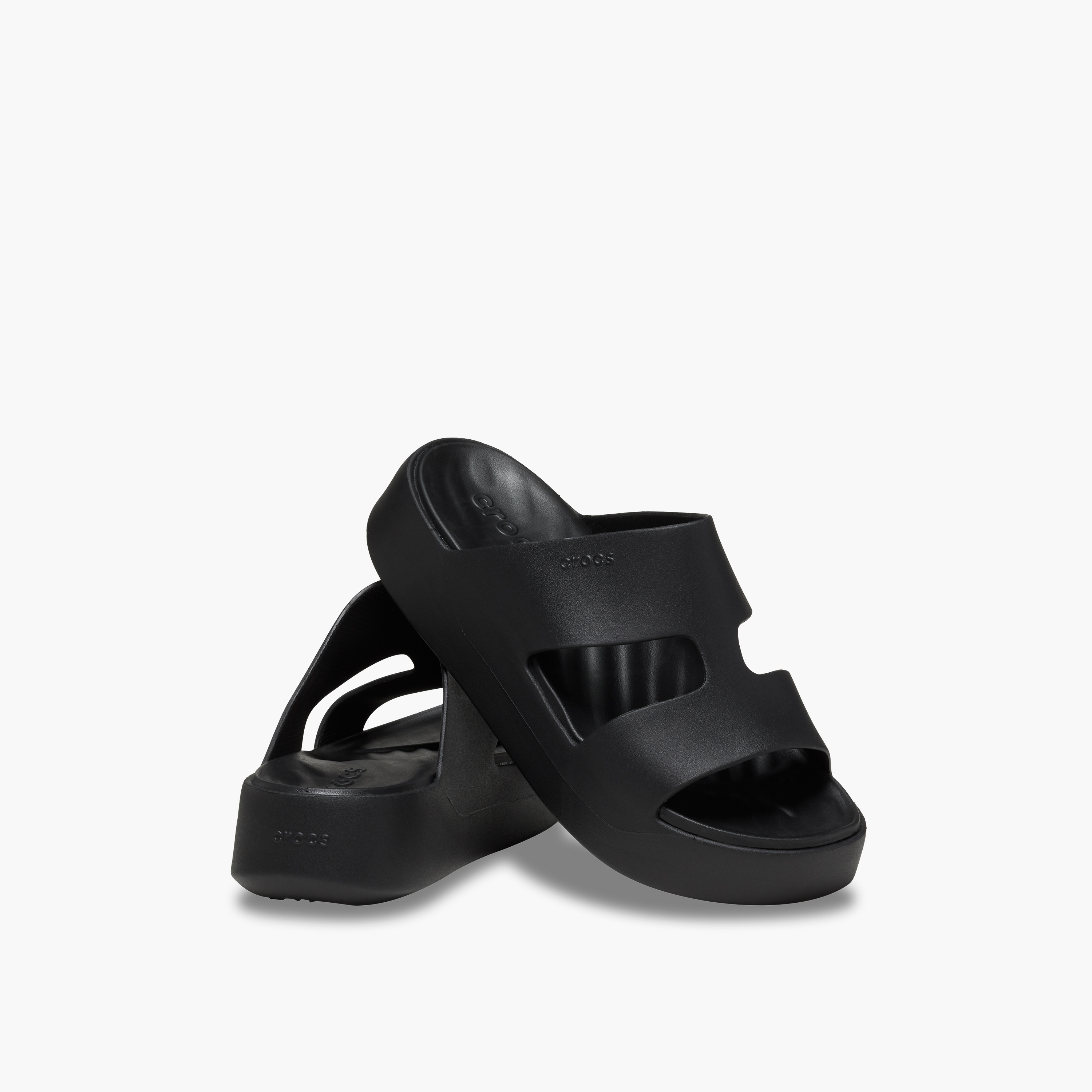 Crocs Women's Slip On Getaway Platform H-Strap Slide Sandals | 209409-001-women-shoes-sandals-flats-image-1