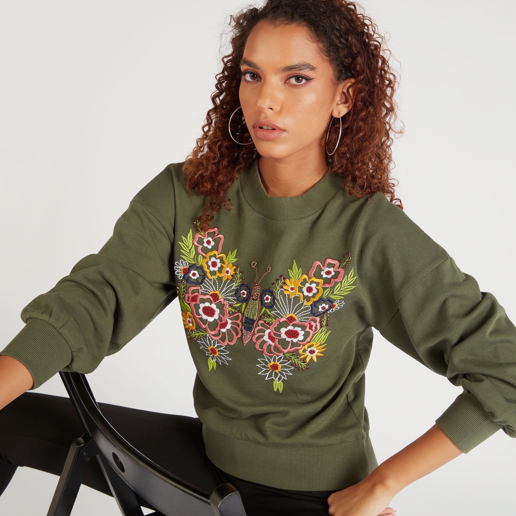 Women's embroidered cheap sweatshirts