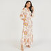 Iconic Printed Maxi Dress with Long Sleeves and Gathered Hem-Dresses-thumbnailMobile-1