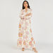 Iconic Printed Maxi Dress with Long Sleeves and Gathered Hem-Dresses-thumbnail-4