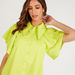 Iconic Solid Mini Shirt Dress with Flared Sleeves and Pockets-Dresses-thumbnailMobile-2
