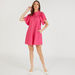 Iconic Solid Mini Shirt Dress with Flared Sleeves and Pockets-Dresses-thumbnail-1
