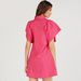 Iconic Solid Mini Shirt Dress with Flared Sleeves and Pockets-Dresses-thumbnail-3
