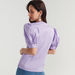 Iconic Solid Top with Short Puff Sleeves and Knotted Front-Shirts & Blouses-thumbnail-3