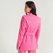 Iconic Solid Structured Jacket with Lapel Collar and Belt-Jackets-thumbnailMobile-3