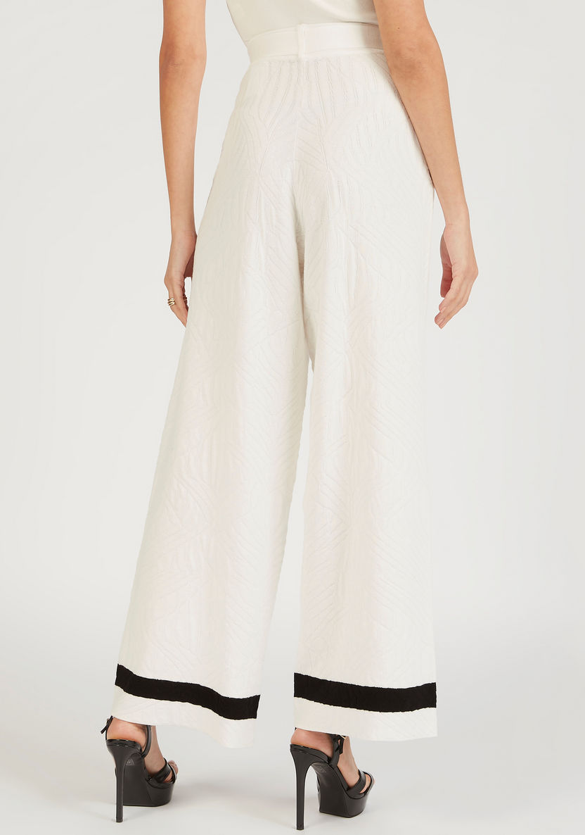 Iconic Textured Palazzos with Contrast Edge Detail and Pockets-Pants-image-3