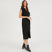 Iconic Solid Midi Shirt Dress with Cap Sleeves and Waist Tie-Ups-Dresses-thumbnailMobile-0