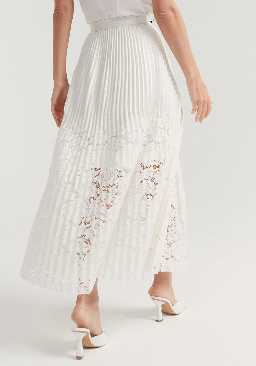 Iconic Lace A-line Maxi Skirt with Elasticated Waistband-Skirts-image-3