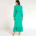Iconic Solid Maxi A-line Dress with Long Sleeves and Waist Tie-Ups-Dresses-thumbnail-3
