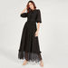 Iconic Lace Detail Maxi A-line Dress with Neck Tie-Up and Zip Closure-Dresses-thumbnail-0