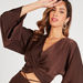 Iconic Solid V-neck Crop Top with Long Sleeves and Knot Detail-Shirts & Blouses-thumbnail-4