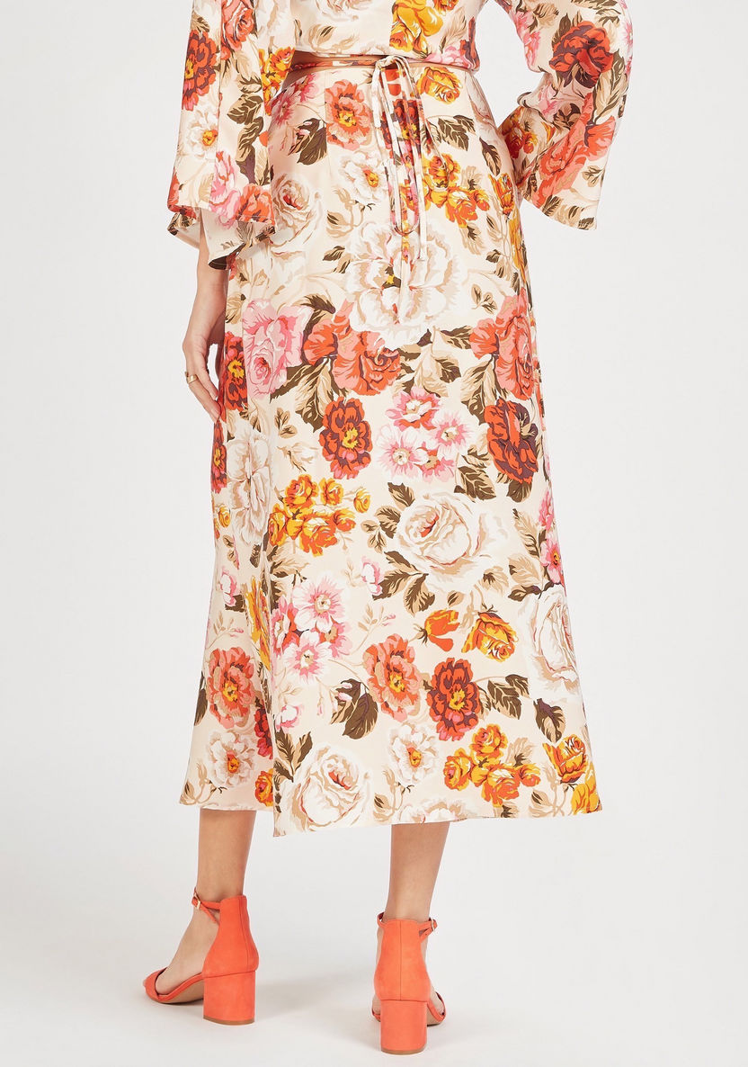 Iconic Floral Print A-line Skirt with Zip Closure-Skirts-image-3