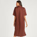 Iconic Solid Shirt Dress with Short Sleeves and Button Closure-Dresses-thumbnail-3