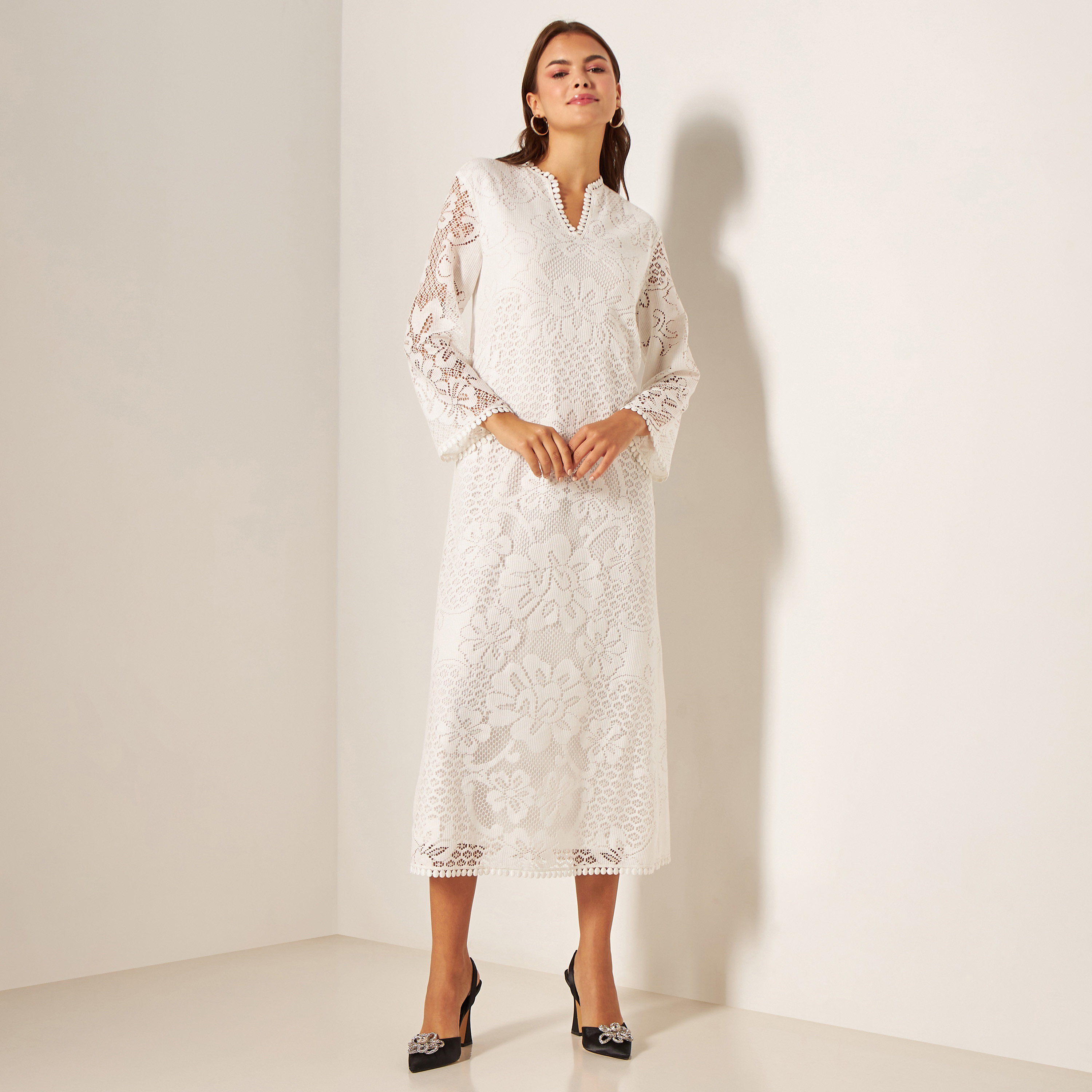 Bcbg white shop lace dress