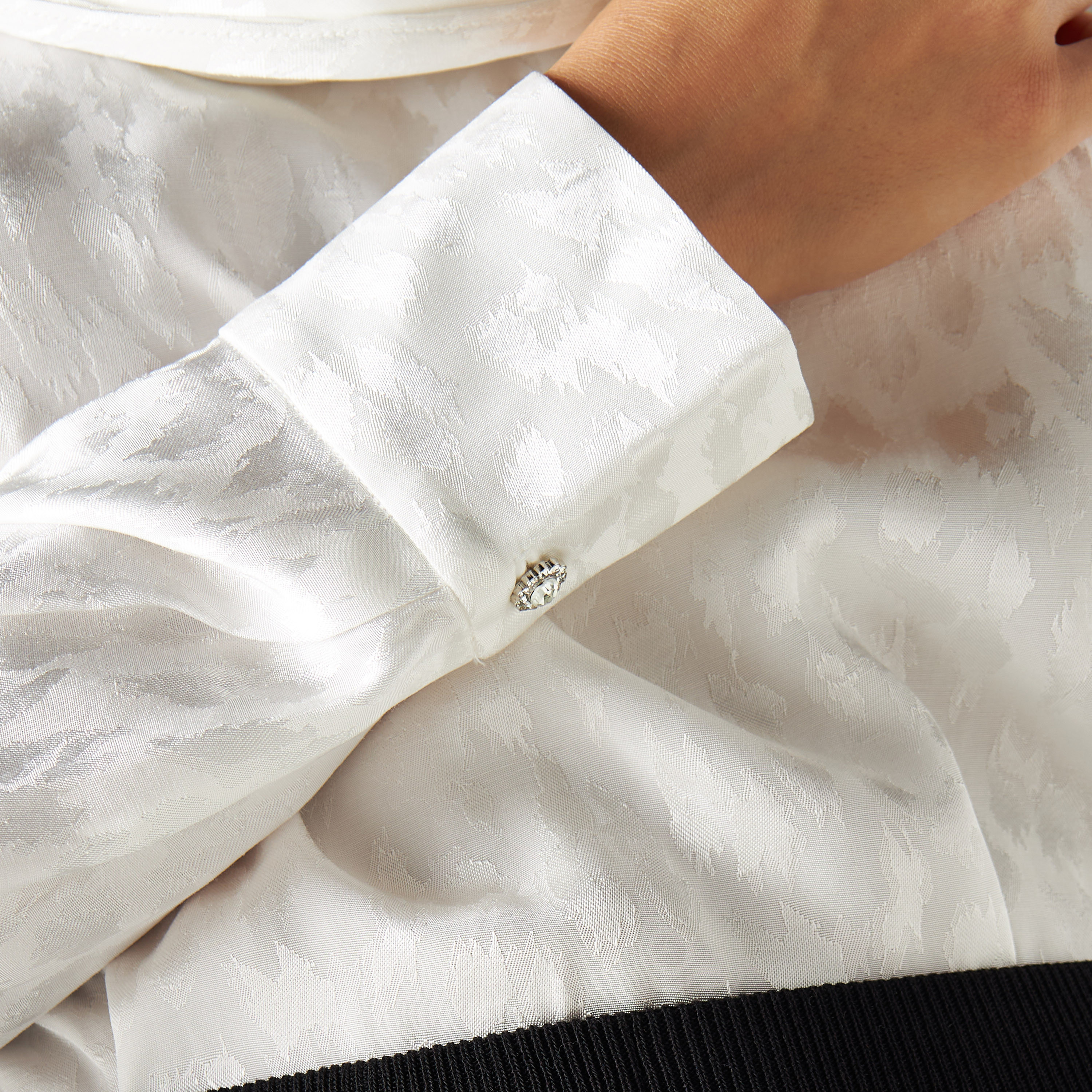 Iconic Textured Top with Drape Detail and Long Sleeves-women-clothing-shirtsandblouses-blouses-image-5