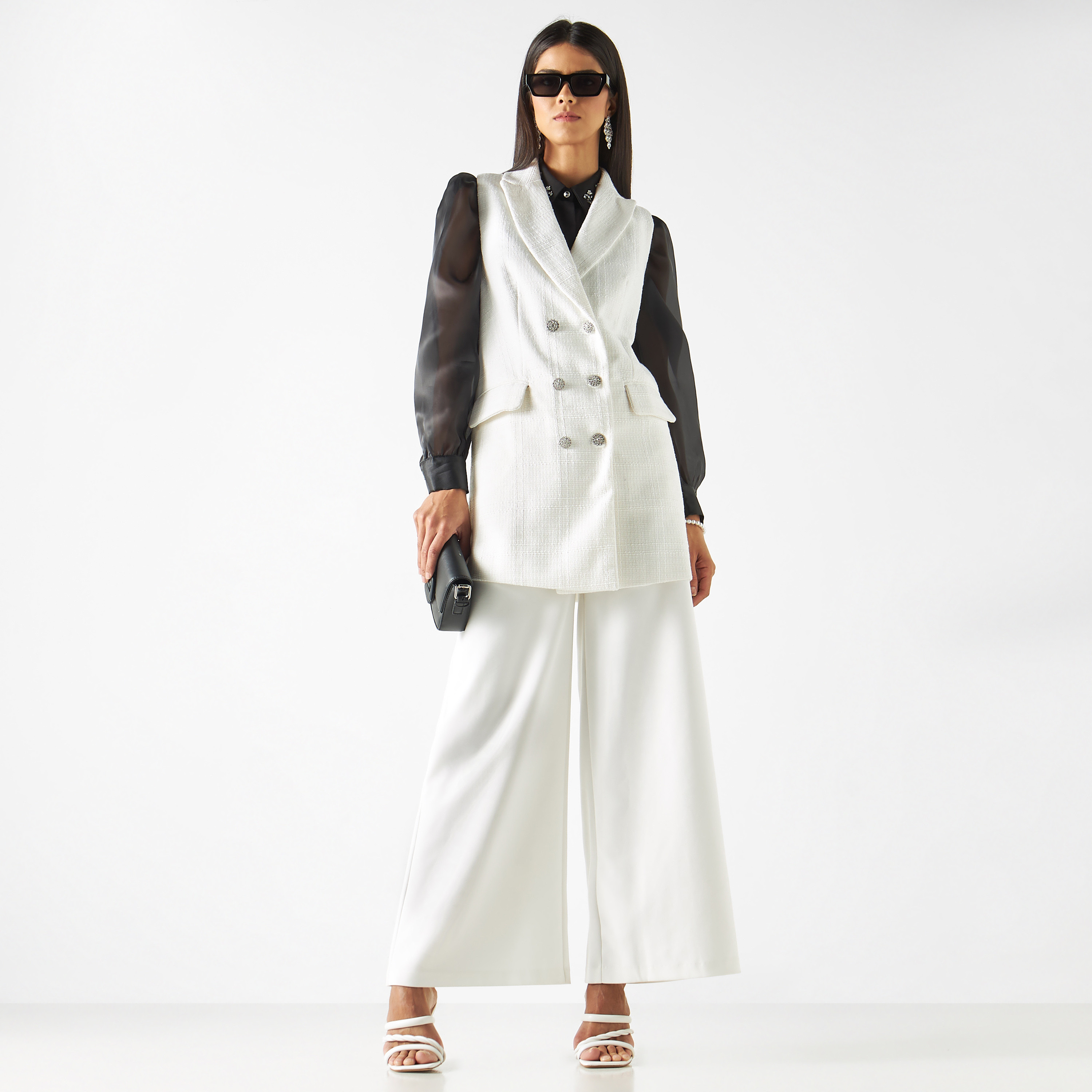 Longline sleeveless coat best sale