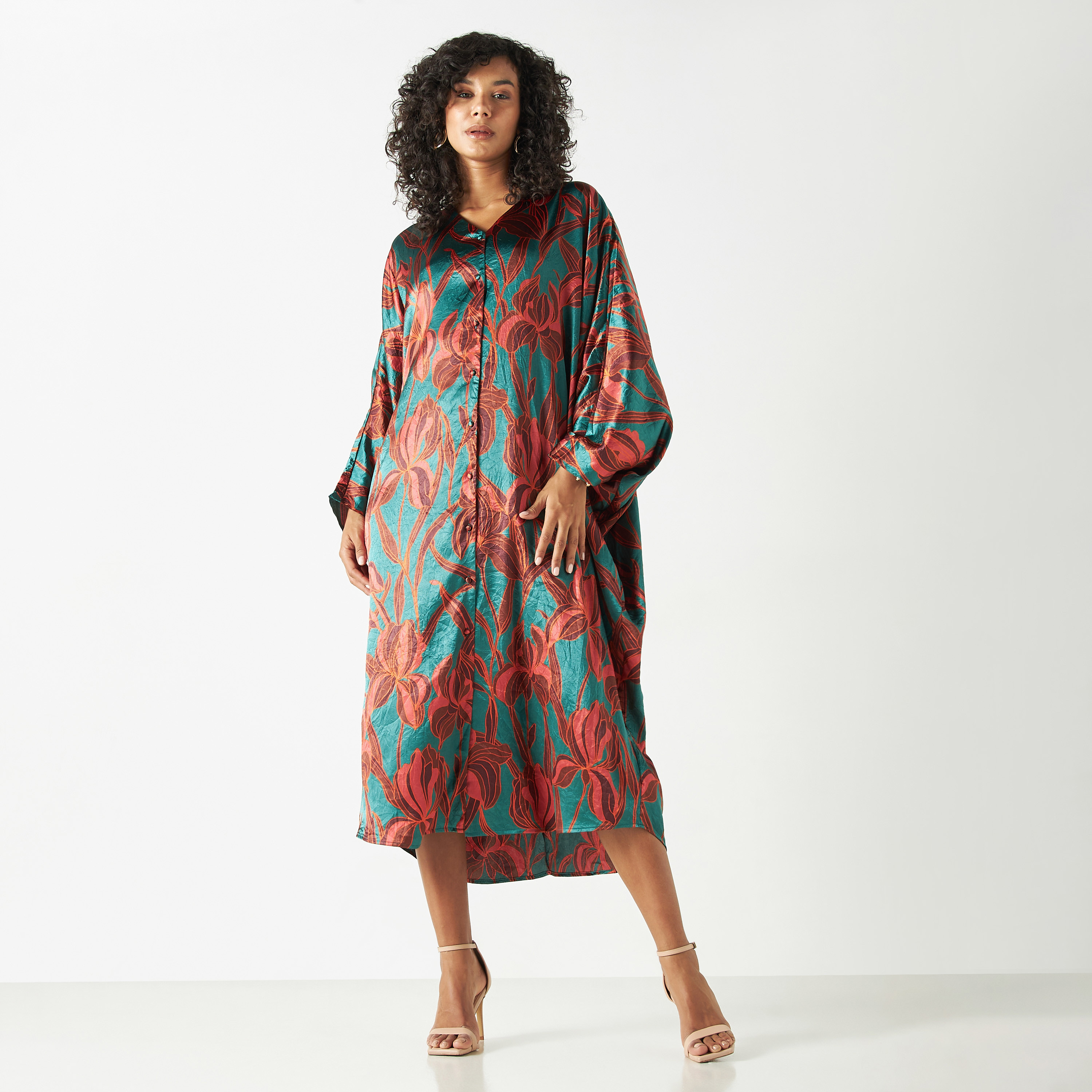 Long sleeve kaftan dress hotsell